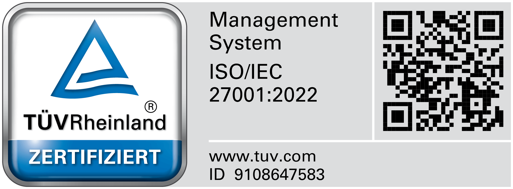 TUEV Rheinland certified