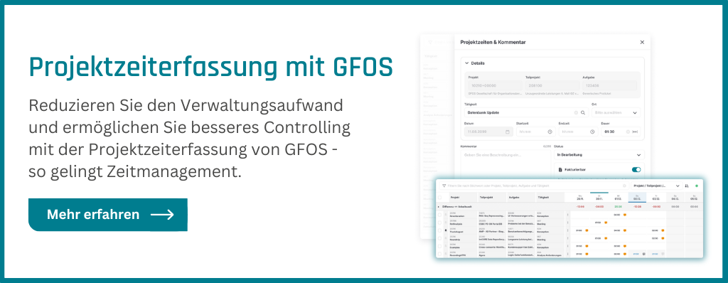 Lernen Sie die Projektzeiterfassung von GFOS kennen.