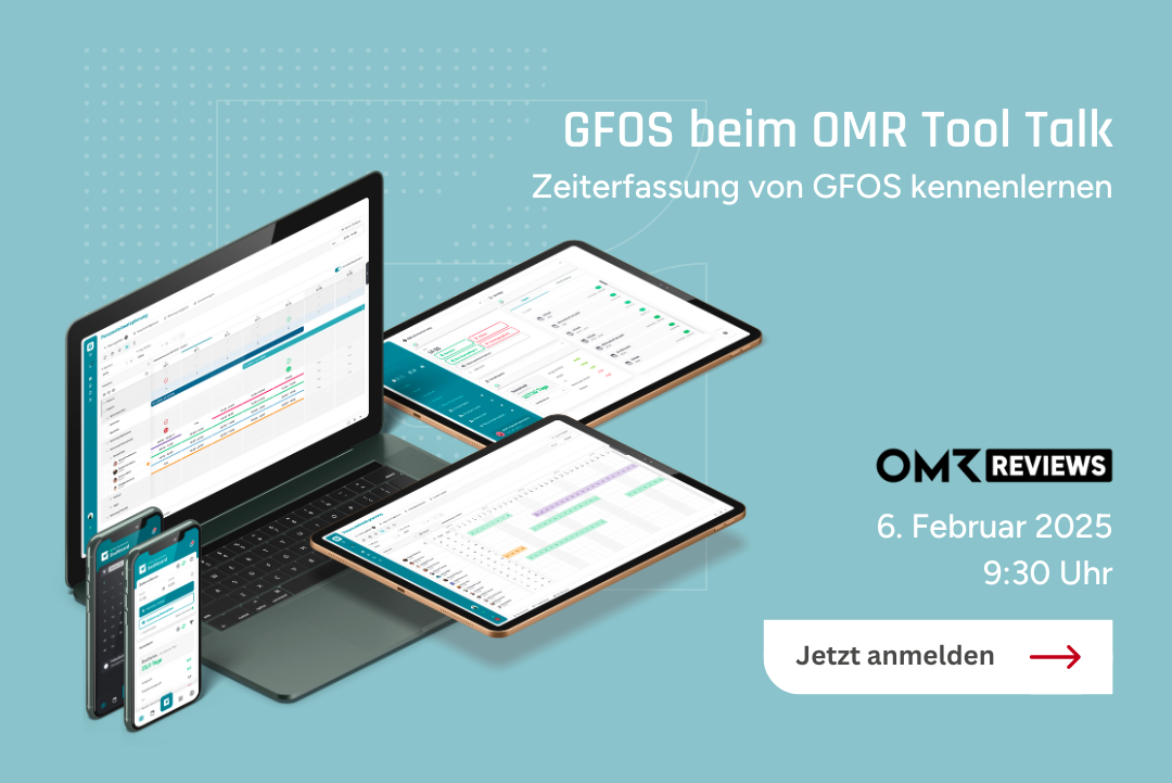 GFOS beim OMR Tool Talk zur Zeiterfassung im Februar 2025.